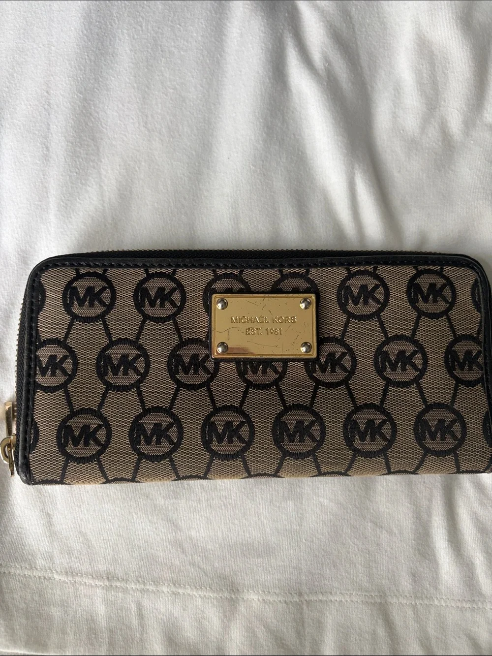 Michael Kors Black Tote with Signature MK Zip Wallet